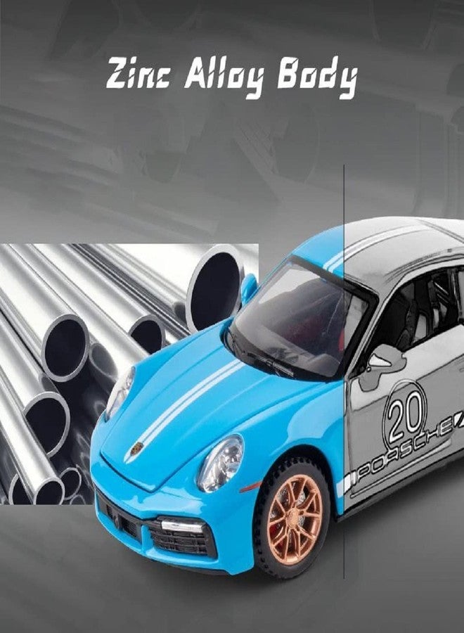 KENIRY Exclusive Alloy Metal Pull Back Die-cast Car Scale Model with Sound Light Mini Auto Toy for Kids Metal Model Toy Car with Sound and Light (1.32 Scale-Porche Turbo 911-Assorted Colour) - Image 4